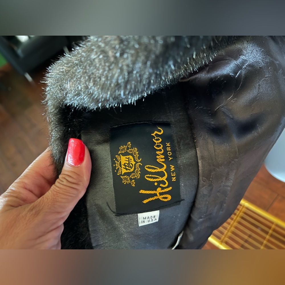 Hillmoor of New York Faux Mink Coat, Size: 14 in Brown/Black. - Picture 5 of 5